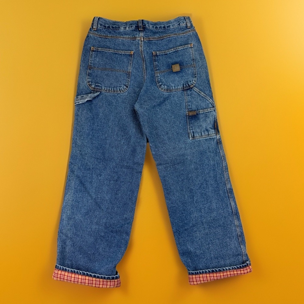 Guide Series‎ Flannel Lined Jeans Mens 32x32 Blue Carpenter Workwear Y2K Baggy